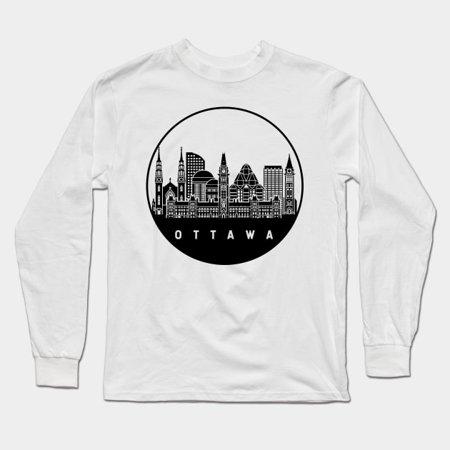 Ottawa Canada Skyline Long Sleeve T-Shirt by ThyShirtProject - Affiliate